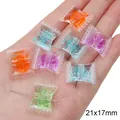 Perles de bonbons en acrylique translucide 21x17mm pour la fabrication de bijoux DIY - Perle Bonbon / Lot de 10 (21x17mm) / Couleurs Mélangées Aléatoires