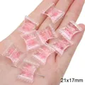 Perles en acrylique rose transparent en forme de bonbon 21x17mm pour bijoux DIY - Perle Bonbon / Lot de 10 (21x17mm) / Rose