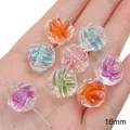 Perles citrouille en acrylique multicolores 16mm pour fabrication bijoux DIY artisanat - Perle de Nœud / 10 Pièces/Paquet (16mm) / Couleurs Mélangées Aléatoires