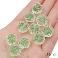 Perles en acrylique transparent de 16 mm avec noyau en spirale verte pour bijoux DIY - Perle de Nœud / 10 Pièces/Paquet (16mm) / Vert