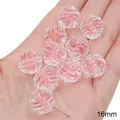 Perles acryliques rayées rose transparent 16mm pour la création de bijoux DIY et artisanat - Perle de Nœud / 10 Pièces/Paquet (16mm) / Rose