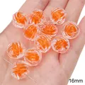 Perles spirales de citrouille en acrylique orange et clair de 16 mm pour bijoux DIY - Perle de Nœud / 10 Pièces/Paquet (16mm) / Orange