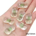 Perles en acrylique 24x14mm pour bijoux DIY en vert transparent et clair - Perle de Savon / Lot de 10 (24x14mm) / Vert