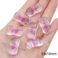 Perles en acrylique transparentes avec cœur violet pour création de bijoux, 24x14mm - Perle de Savon / Lot de 10 (24x14mm) / Violet