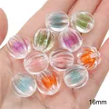 Perles citrouille en acrylique transparent de 16 mm avec cœur coloré pour bijoux DIY - Perle de Citrouille / 10 Pièces/Paquet (16mm) / Multicolore