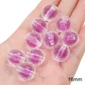 Perles à facettes en acrylique transparent de 16mm avec cœur violet pour bijoux de bricolage - Perles facettées / 10 Pièces/Paquet (16mm) / Violet