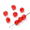 Handmade vibrant red 6mm faceted acrylic crystal beads for DIY jewelry making projects - 300PCS/Pack / Red