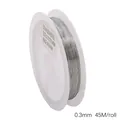 Premium 0.3mm stainless steel beading wire roll for jewelry making, 45m silver wire - 0.3mm Thickness 45M/Roll / Steel