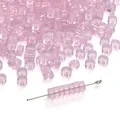 Light purple 2x4mm translucent glass disk beads for DIY jewelry making - 20 Pieces Pack / Pink