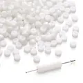 2x4mm pure white flat round glass spacer beads for DIY bracelet and necklace making - Porcelain White