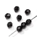 6mm black faceted acrylic beads for DIY handmade jewelry making necklaces and bracelets - 300PCS/Pack / Black