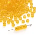Bright yellow transparent 2x4mm glass disk beads for DIY handmade jewelry making - 20 Pieces Pack / Yellow