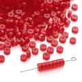 2x4mm translucent red glass disc beads for DIY jewelry making, necklaces and bracelets - 20 Pieces Pack / Red