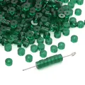 Translucent emerald green 2x4mm flat round glass spacer beads for DIY jewelry making - Green