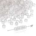 2x4mm clear transparent glass spacer beads for DIY bracelet and necklace making - Clear