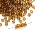 2x4mm amber glass spacer beads for DIY jewelry making and handmade bracelets - Brown
