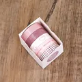 Set van 5 roze washi tapes met geometrische patronen voor scrapbooking en knutselen - Basisstijl 2 / 5 Rollen