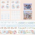 Adorable blue bear themed washi tape and sticker gift set for journaling and DIY crafts - Blue Series (XM-JD3176B) / Blue Bear