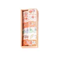 Coffret cadeau de rubans washi avec illustrations d'astronautes pour le scrapbooking - 5 Rouleaux / Astronaute-Orange