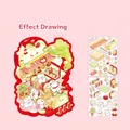 DIY 3D miniature scene sticker set with cat and apple theme, Apple Joy edition sticker sheets - Happy Apple / 2 Sheets Stickers + 1 Tweezers