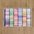 Comprehensive set of 60 colorful washi tapes with diverse patterns in a white gift box - Dreamy Youth (White Box) / 60 Rolls