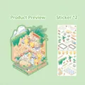 3D miniature Jurassic dinosaur sticker set with 2 sheets for creative journaling - Jurassic Exploration / 2 Sheets Stickers + 1 Tweezers