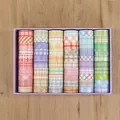 60 rolls washi tape set with assorted plaid patterns in a purple gift box. - Grid Set (Purple Box) / 60 Rolls
