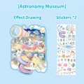 Astronomy museum theme 3D miniature scene sticker set for DIY journal decoration - Astronomy Museum / 2 Sheets Stickers + 1 Tweezers