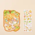 Cute miniature 3D orange theme cat house landscape sticker set including 2 sheets - Lucky Orange / 2 Sheets Stickers + 1 Tweezers