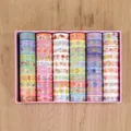 Premium set of 60 rolls decorative cartoon washi tapes in a pink gift box for journaling - Cute Ins Style (Pink Box) / 60 Rolls