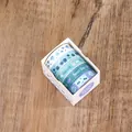 Set van 5 esthetische blauwe washi-tapes in witte doos voor DIY-scrapbooking-knutselwerk - Vintage Stijl 3 / 5 Rollen