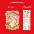 3D miniature sticker set with traditional Chinese New Year theme featuring cute rabbits - Academic Success / 2 Sheets Stickers + 1 Tweezers