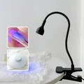 5W LED nail lamp with foot switch and clip-on base for UV curing in black finish. - Foot Pedal Switch Style (Black) / Black