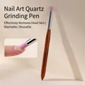 Professional quartz nail exfoliating pen for cuticle removal with wooden handle - Single Pack / Pink (Quartz Pen)