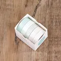 Set van 5 rollen washi-tape met geometrische patronen in doos, groen- en crèmekleur - Geometrie Basis 2 / 5 Rollen