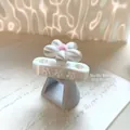 Professional 3D printed nail art magnet spinner with pink flower and marble base - Magnet Not Included / 8mm Version / Marble Combination