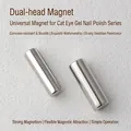 Two silver cylindrical magnets for cat eye nail gel effects on white background - Medium (6x30mm) / Silver
