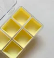 6-compartment yellow macaron nail art storage box for beads and small gems - Bright Yellow 6 Slots