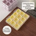12-compartment plastic storage box for nail art accessories in pastel yellow - Bright Yellow 12 Slots