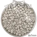 Σετ λευκές χάντρες Bodhi root 8x7mm για χειροποίητα κοσμήματα DIY και βραχιόλια - Σπόροι Bodhi Αστέρι και Φεγγάρι