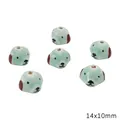 Hand-painted light green puppy ceramic beads 14x10mm for DIY jewelry and bracelet making - Dog Head / 14x10mm (1 Piece/Pack) / Teal