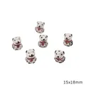 Hand-painted ceramic Dalmatian dog beads for DIY jewelry making crafts, size 15x18mm - Dalmatian / 15x18mm (1 Piece/Pack) / Black and White