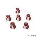 Hand-painted cute red panda ceramic beads for DIY jewelry making, 16x20mm size - Fox / 16x20mm (1 Piece) / Reddish Brown