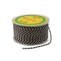 Bobina di cordoncino intrecciato in nylon nero bianco e oro per gioielli fai da te - 2mm, 16m/Rotolo / Patterned Black and White
