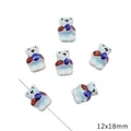 12x18mm hand-painted light blue ceramic bear beads for DIY jewelry making crafts - Fruit Bear Style / 12x18mm (1.5mm Hole) / Blue