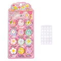 3D sparkly flower resin patches set of 12 with adhesive dots for DIY stationery - 12Pcs/Card / Romantic Flowers