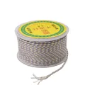 Cordino in nylon intrecciato grigio e bianco per la creazione di gioielli fai-da-te - 2mm, 16m/Rotolo / Grigio Fantasia
