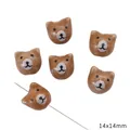Hand-painted 14x14mm brown ceramic bear head beads for DIY jewelry and charm making - Bear Head Style / 14x14mm (1.5mm Hole) / Coffee