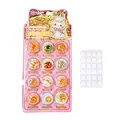 Comprehensive set of 12 3D Sparkly Cute Shaker resin food patches with adhesive dots - 12Pcs/Card / Cute Snack Shop