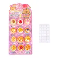 3D sparkly cute shaker resin patches set with adhesive dots for DIY journaling - 12Pcs/Card / Sweetheart Dango
